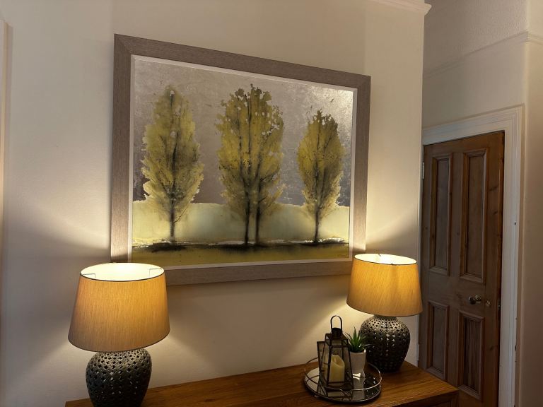 Time & Time sliver and green tree print 