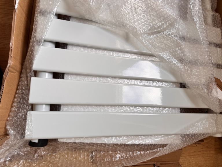 Warmehaus Minimalist Bathroom Flat Panel Heated Towel Rail Radiator Ladder Rad 1800 x 600 mm - White