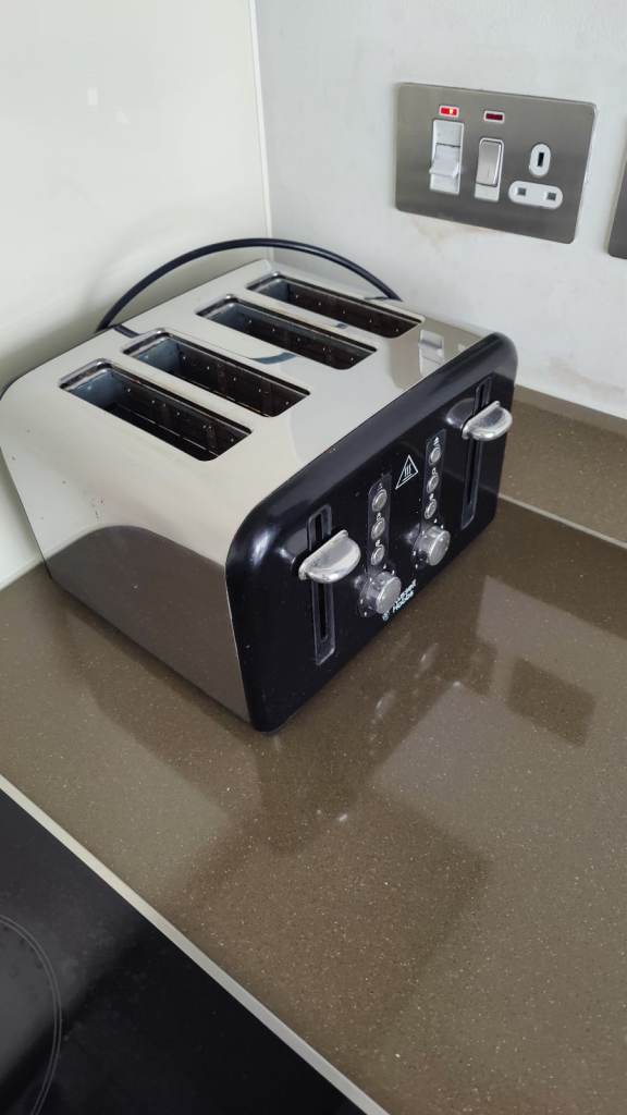 Free Russell Hobbs 4-Slice Toaster - Black & Silver, Good Condition