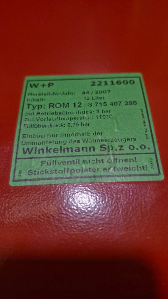 Worcester bosch greenstar combi boiler expansion vessel 12 L like new