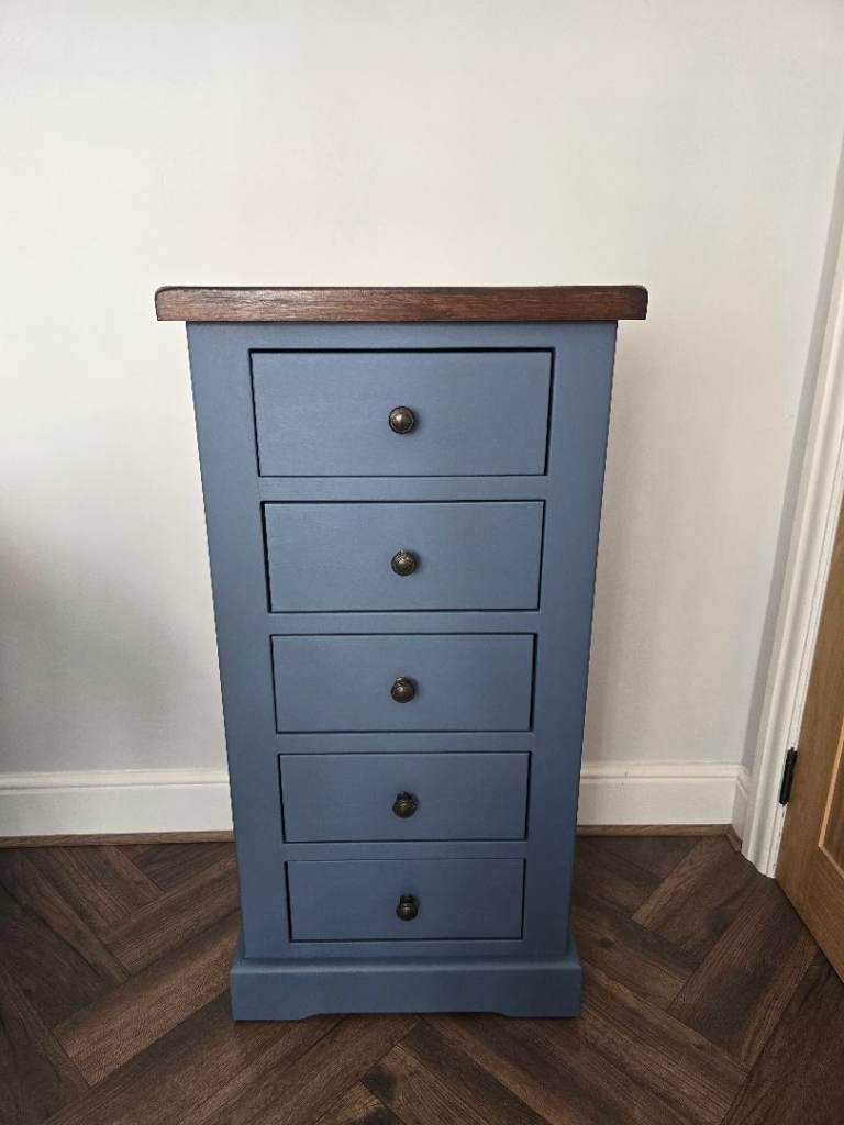 Solid Wood 5 Drawer Tallboy