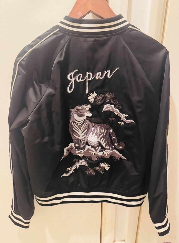 image for Ladies Superdry Black Japan Coat Jacket Size Small 8-10