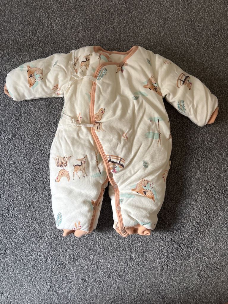 Baby Sleeping Bag/Snowsuit – Cream with Animal Print, As Good As New ...
