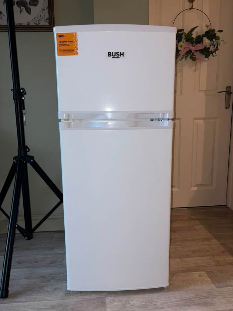 Bush Freestanding Fridge Freezer – White, As Good As New