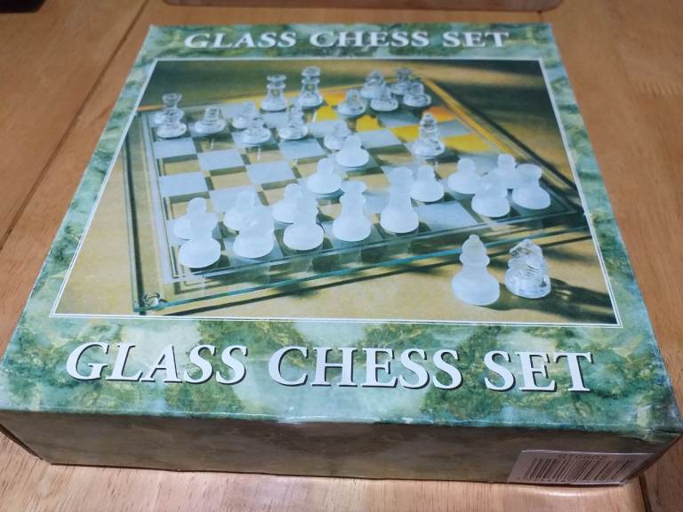 Vintage glass chess set
