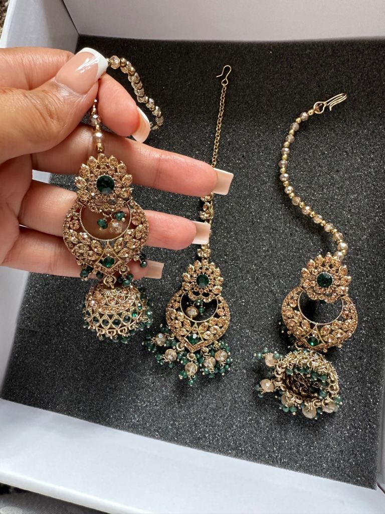 Earrings and tikka 