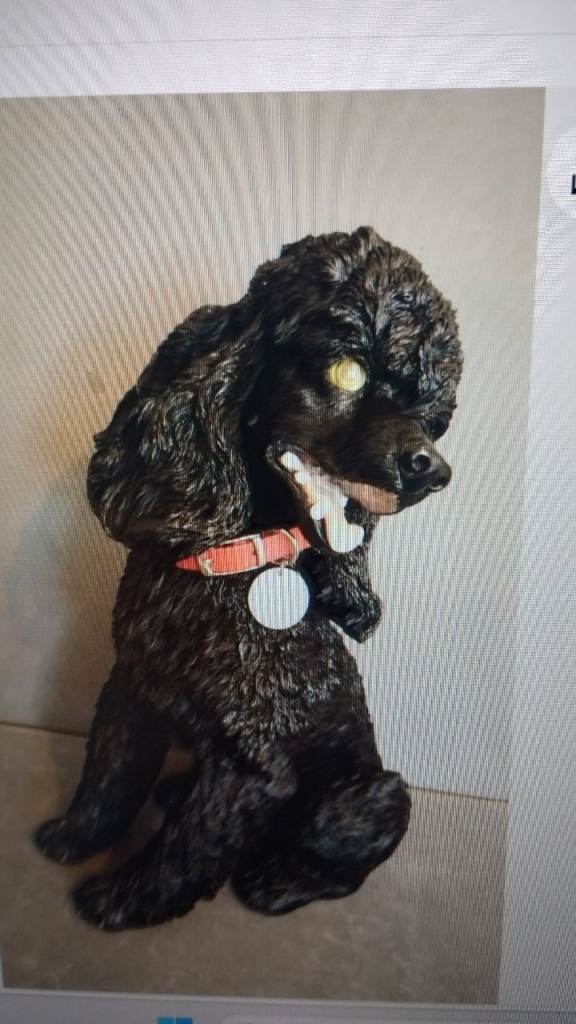 Country Artists Lottie Black Poodle Red Collar Approx 15"