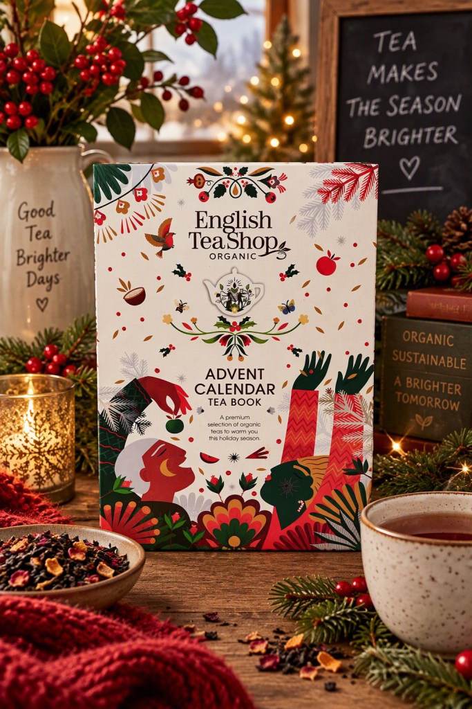 English Tea Shop Organic Advent Calendar Tea Book -25 Pyramid Tea Bags
