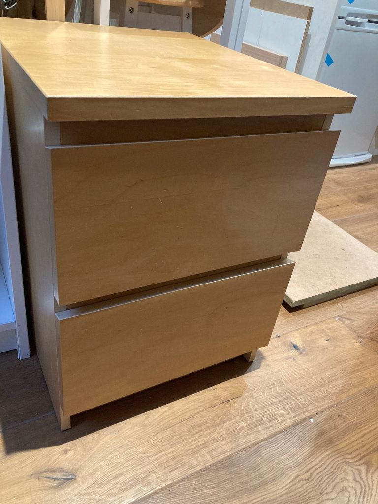 Ikea malm bedside chest of 2 drawers, oak, 40x55 cm / RRP £50