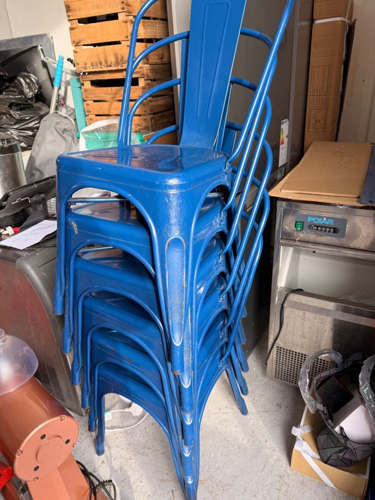 15 Blue Tolix Chairs