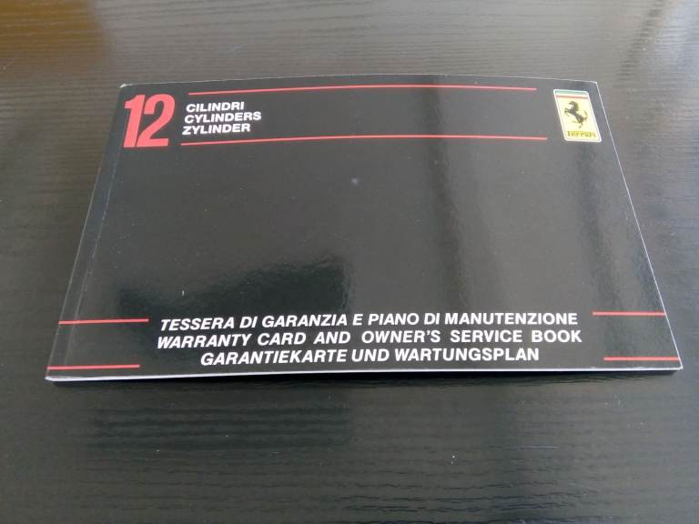 Ferrari 512 BB warranty book service 