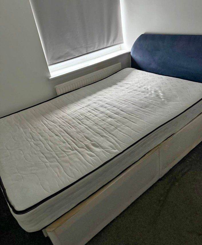 Small double bed with mattress 