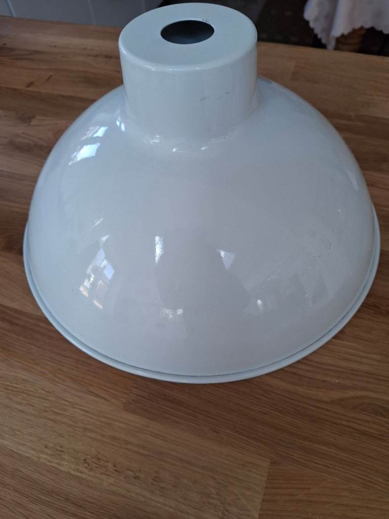 White metal industrial style light shade