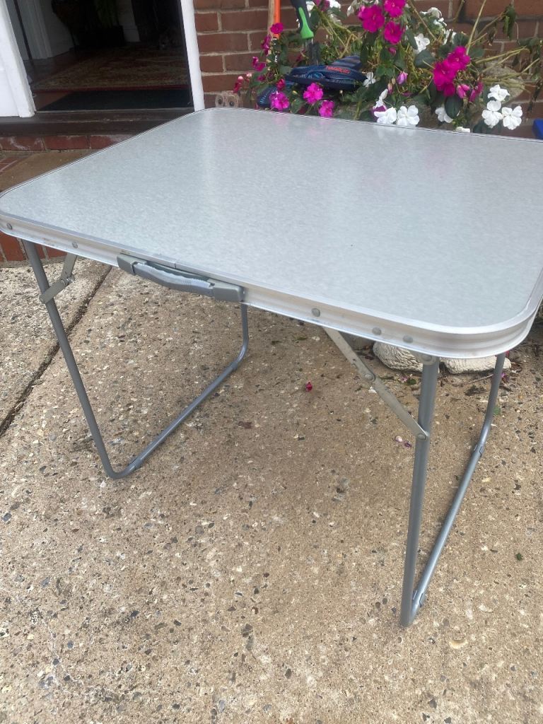 New Folding Camping Table – Grey, Portable Design