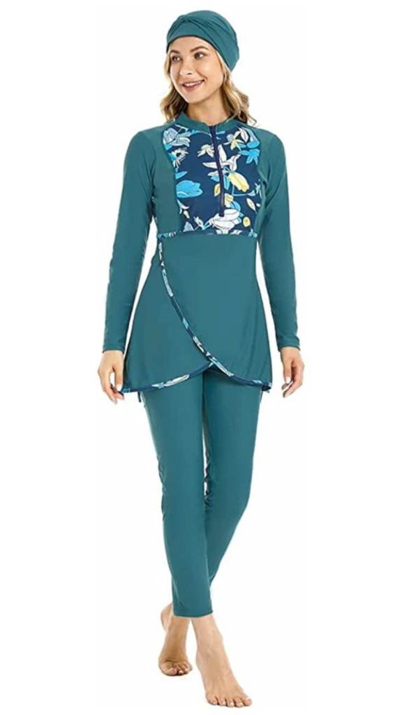 Muslim Swimwear Islamic Swimsuit 3PCS Long Sleeve Hijab Burkini Full Coverage - Size M/L (3XL)
