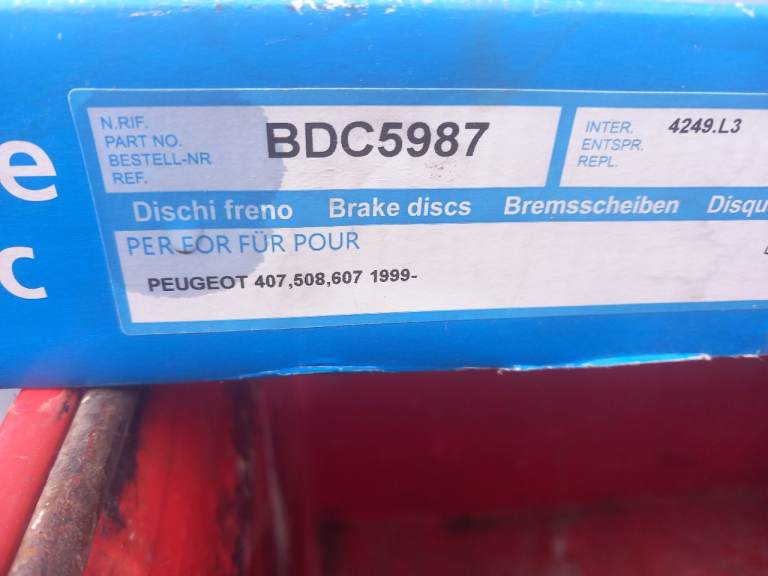 Peugeot brake discs 