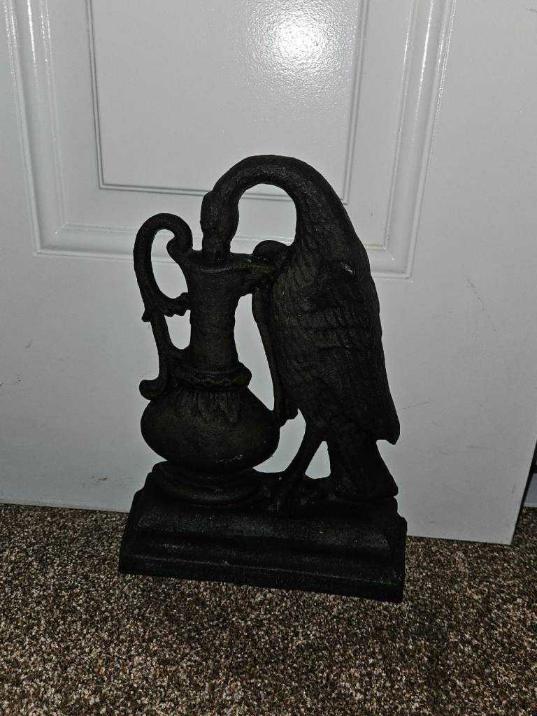 19th Century Cast Iron Stork Doorstop – Aesop’s Fox & The Stork, c.1860