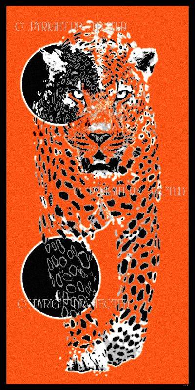 120cm x 60cm large canvas wall art - abstract - digital painting - orange