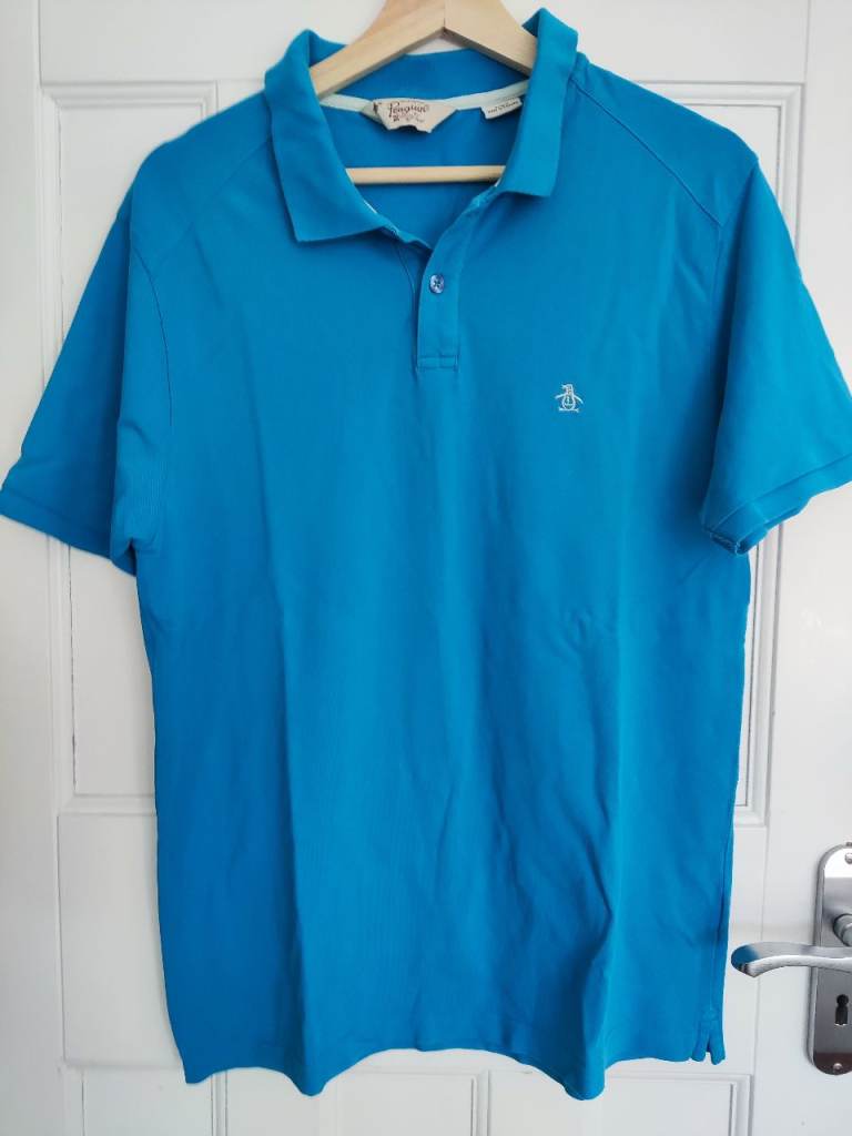 Original Penguin Blue Heritage Slim Fit Polo T-Shirt [Large]