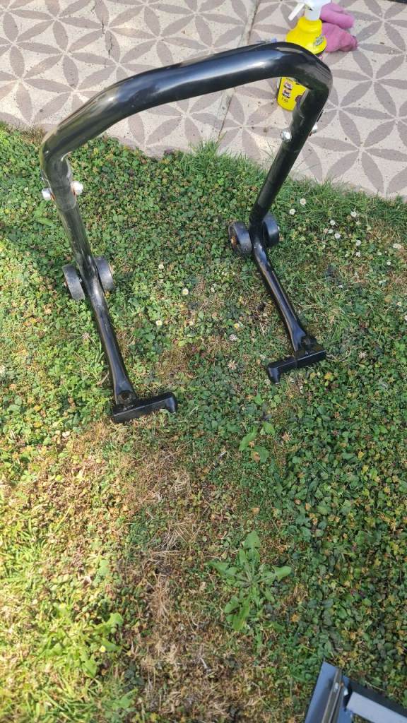 Motorcycle front paddock stand.