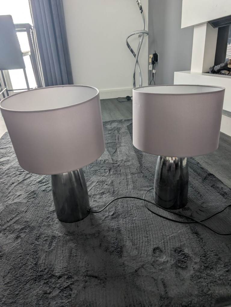Pair of Grey table lamps 
