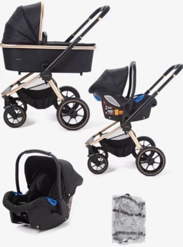 Zummi Parma Travel System - Black & Gold, As Good As New