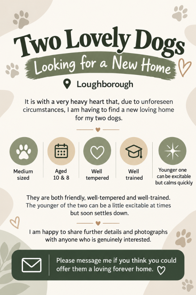 Two Lovely Dogs Looking for a New Home