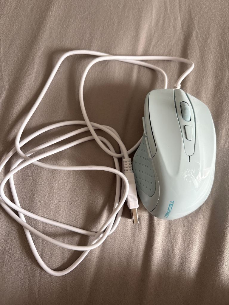 TECKNET Wired USB Mouse - Light Blue, Brand New Condition