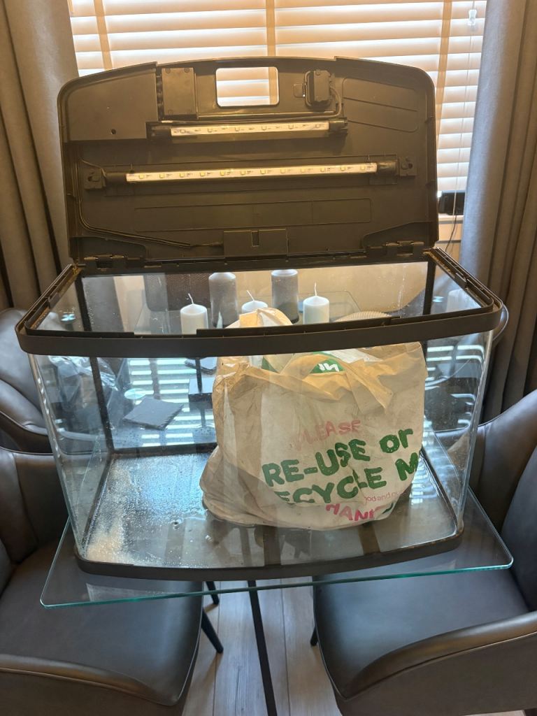 Fish Tank Aquarium with Hood and Lights – Good Condition