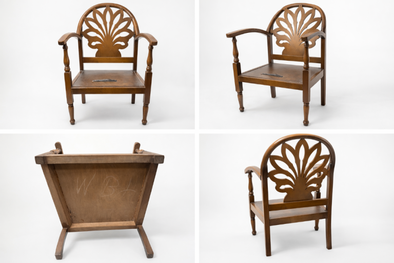 Vintage Georgian Style Carver Chair – Decorative Wood, Good Sturdy Condition