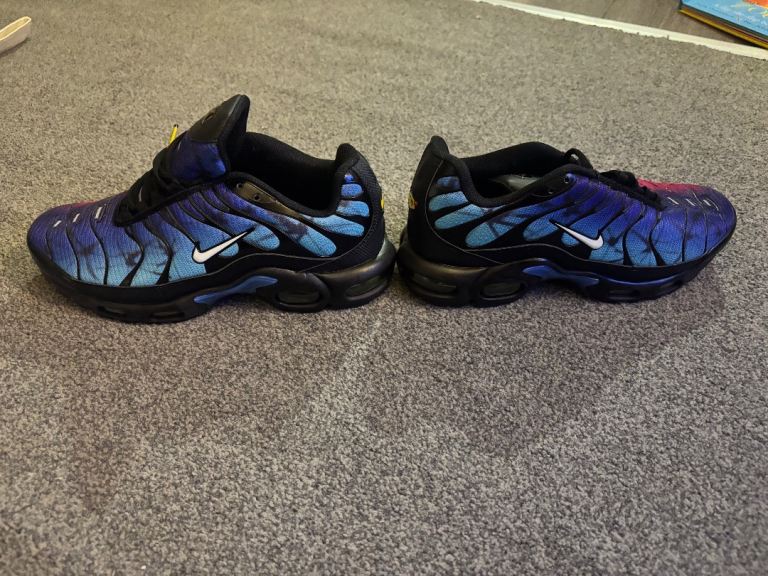 Nike Air Max Plus TN Blue Purple Black Men's Trainers UK 8 Lace Up Synthetic - no box 