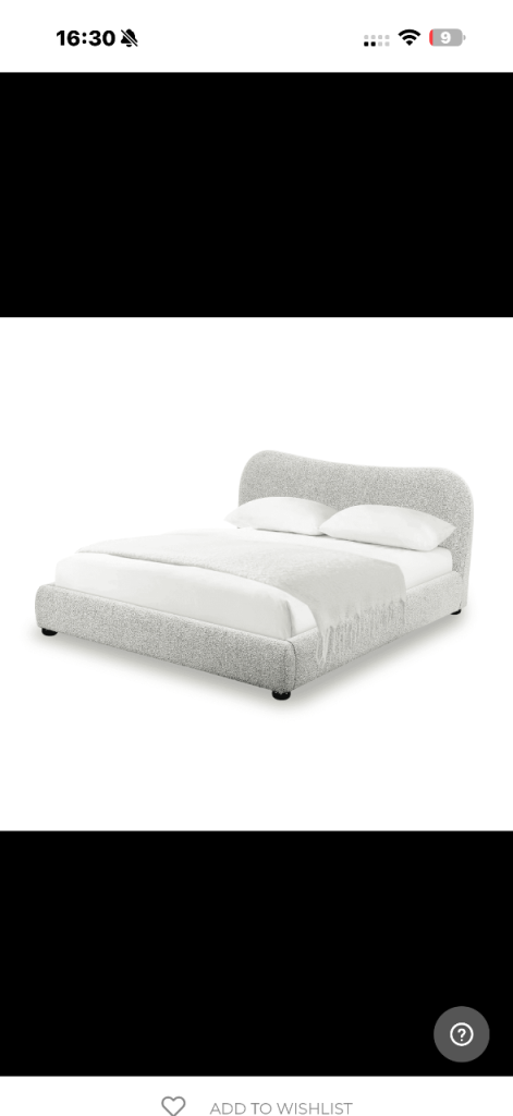Liang & Eimil Colma king size bed bouclé whisk