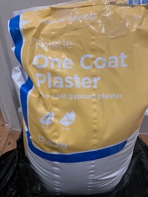Almost full bag of plaster