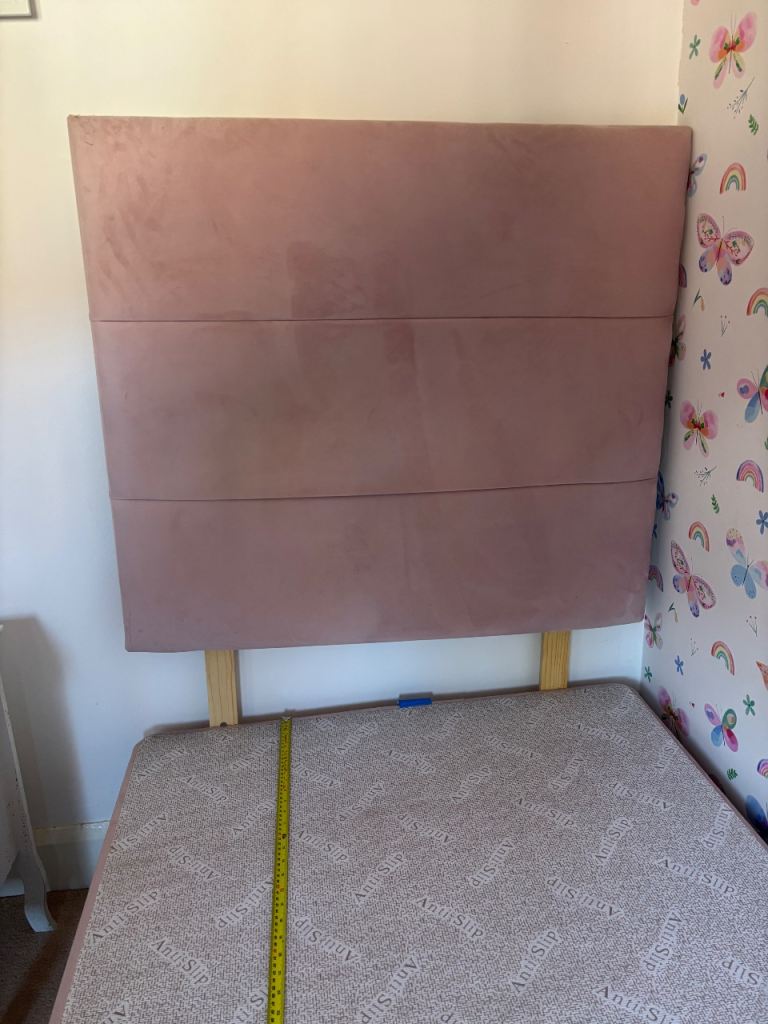 Pink Velvet Single Bed Frame with Storage Drawers and Headboard