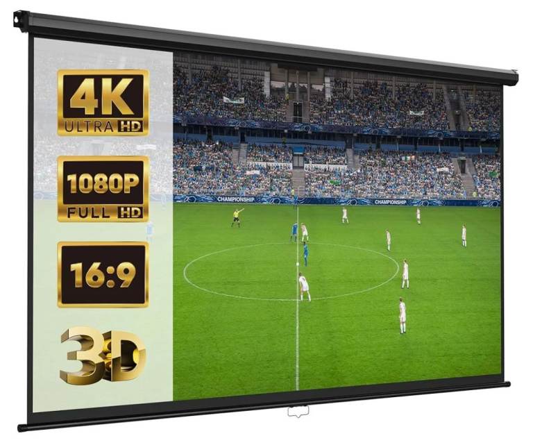 VonHaus 100-inch Pull-Down Projector Screen - New