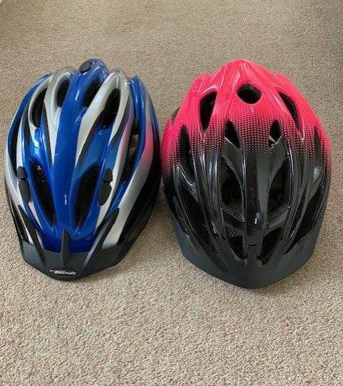 Two Bicycle Helmets - Junior/Teenager/Young Adult Sizes - As New - £7.50 Total 