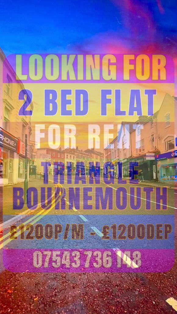 2 BED FLAT📍TRIANGLE BY LIBRARY- BOURNEMOUT. BH2 5RY      