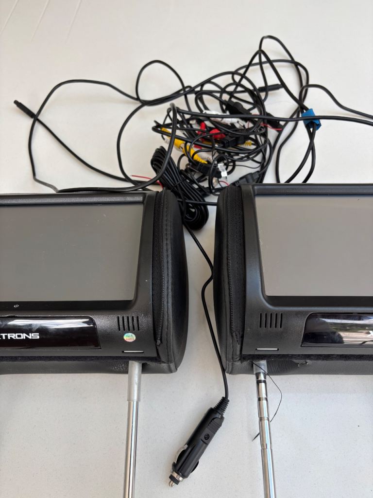 Headrests with dvd players