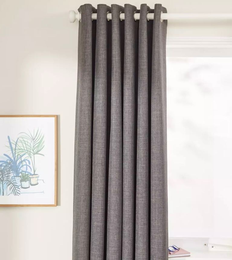 ✨ John Lewis Berkley Textured Weave Grey Lined Eyelet Curtains – £15 per Pair ✨  