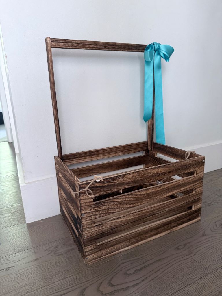 FREE Wooden Baby Shower Basket Crate Hamper