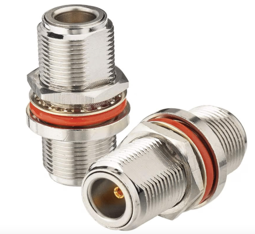 Bingfu N to N Female Adapter Bulkhead Mount 50Ohm Copper Coaxial Connector (2-Pack)