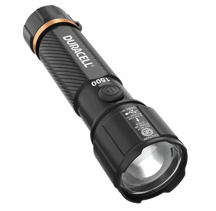 Duracell 1500 lumen 4 pack hybrid LED hand torches with batteries, new in box