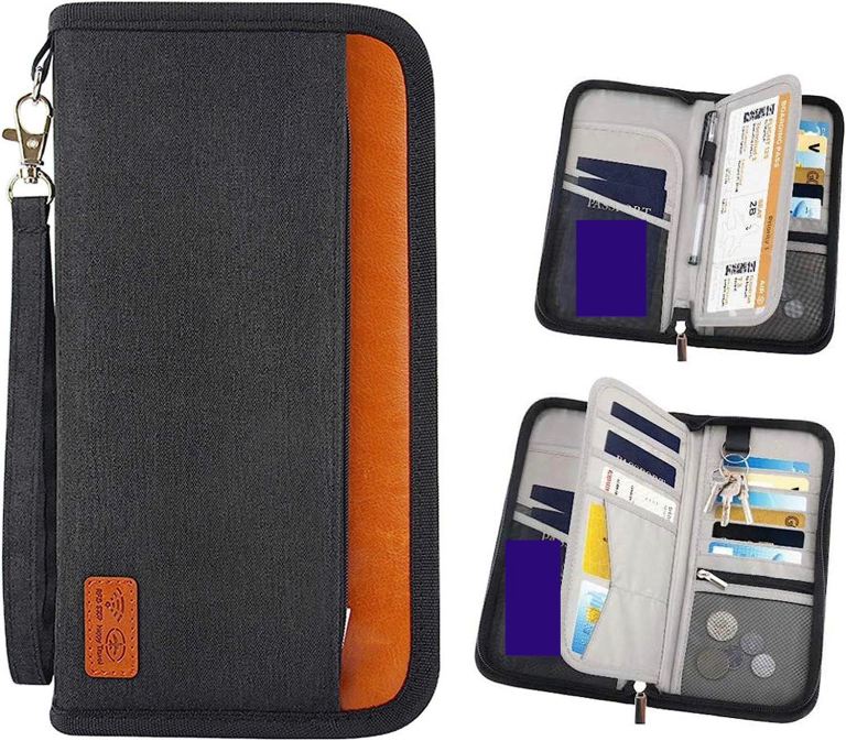 Multi passport card travel document organiser passport holder ticket travel bag pouch