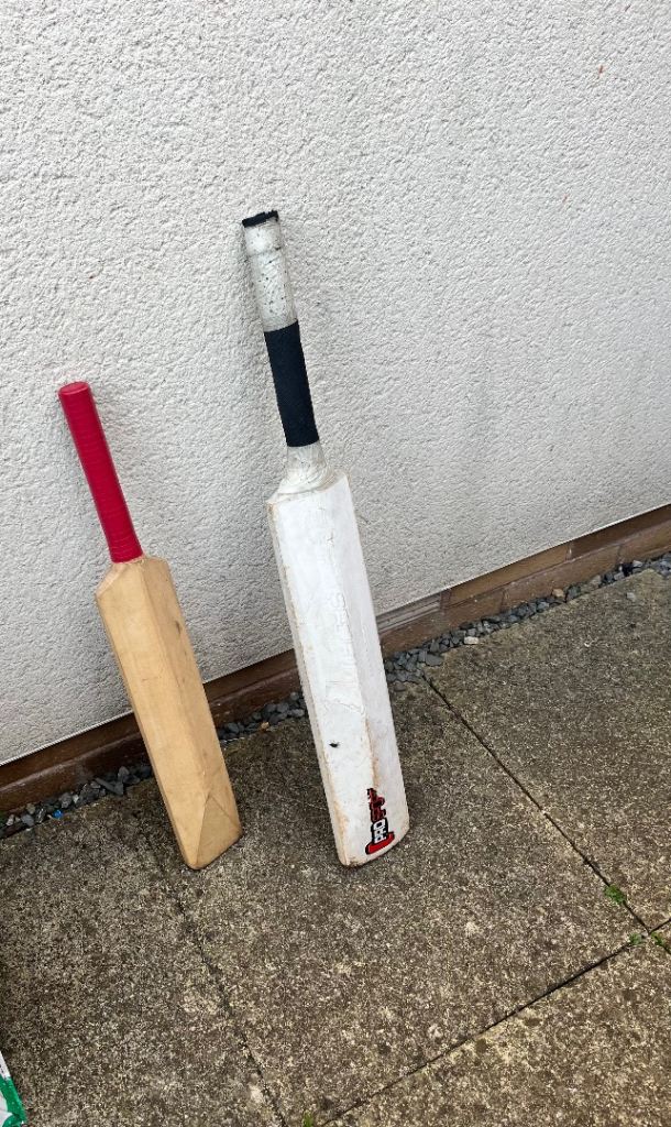 Two used cricket bats
