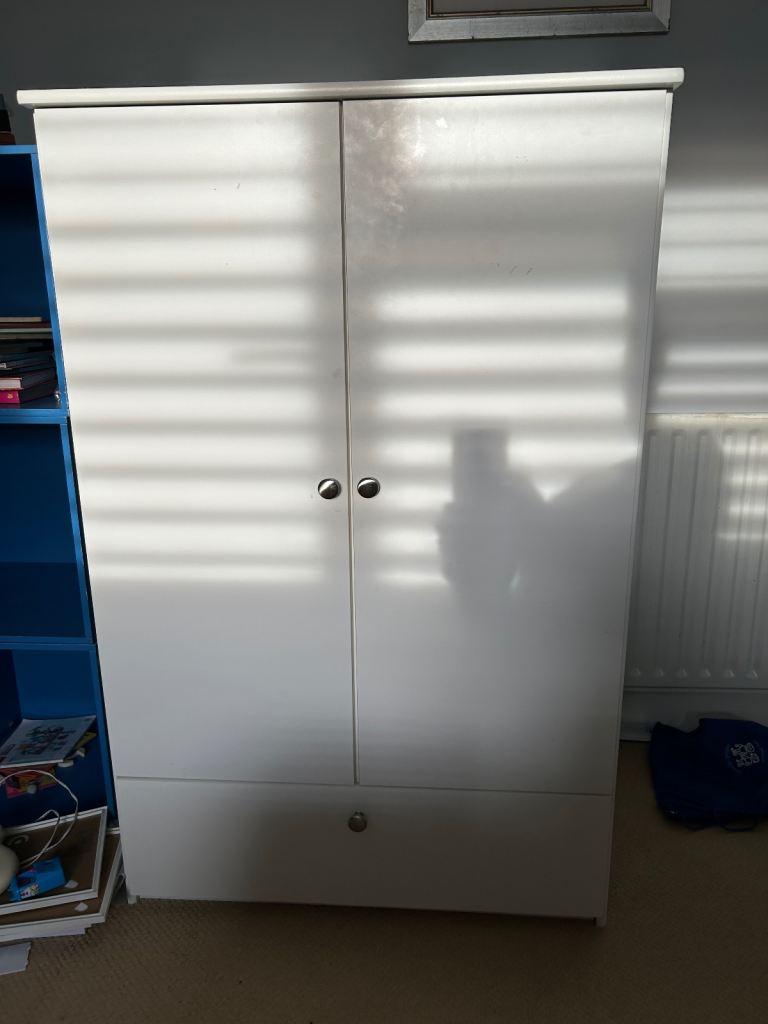 Kids Wardrobe with Draws and Shelving - White