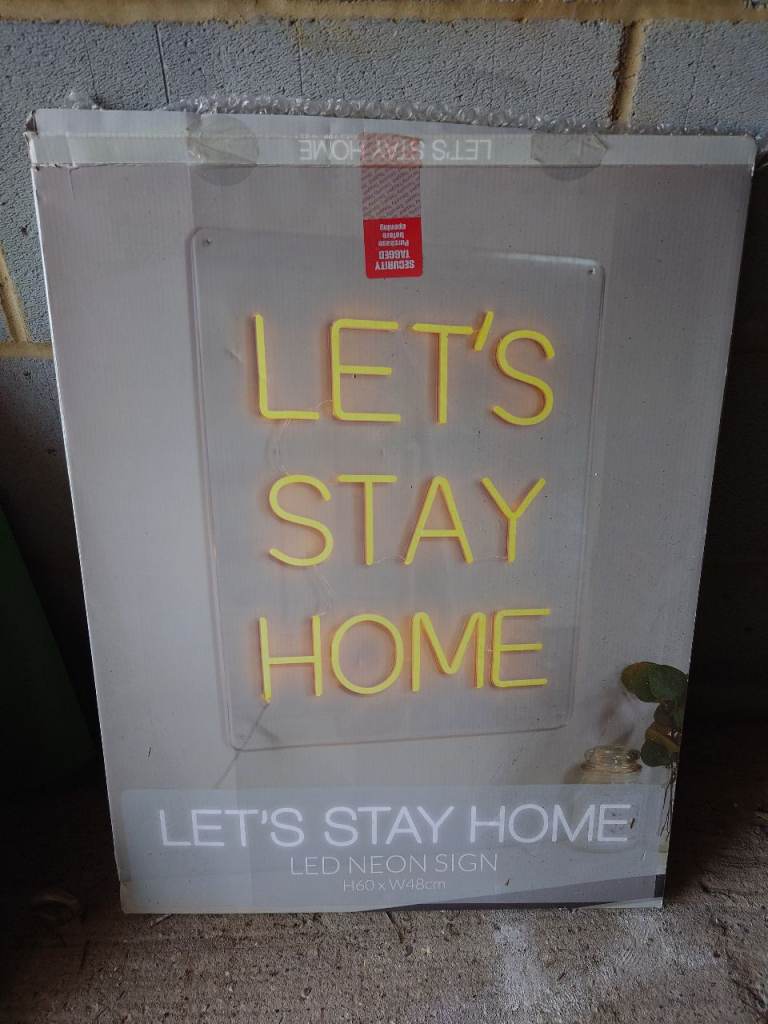New 'LET'S STAY HOME' LED Neon Sign Bar Home Office Garden 