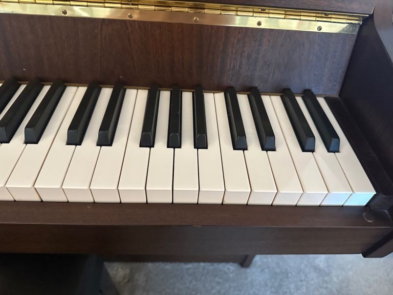 REDUCED - Stunning KEMBLE CLASSIC Satin Mahogany Upright Piano and Hinged Piano Stool - Like New