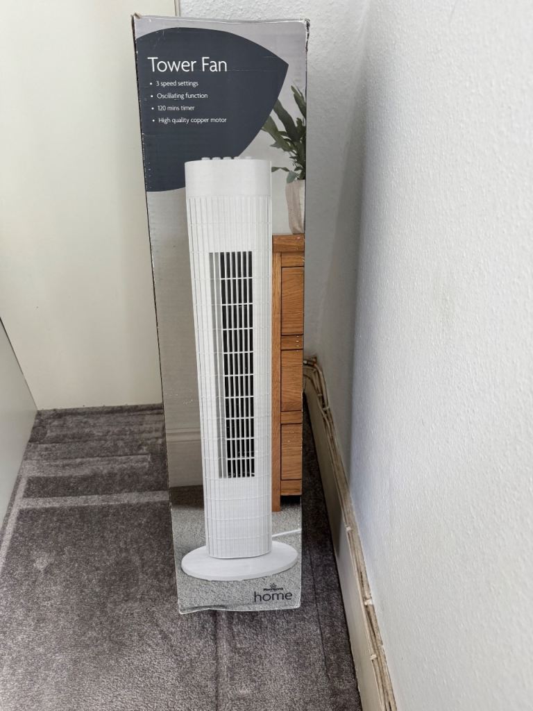 SOLD...Challenge Grey Tower Fan – Excellent Condition