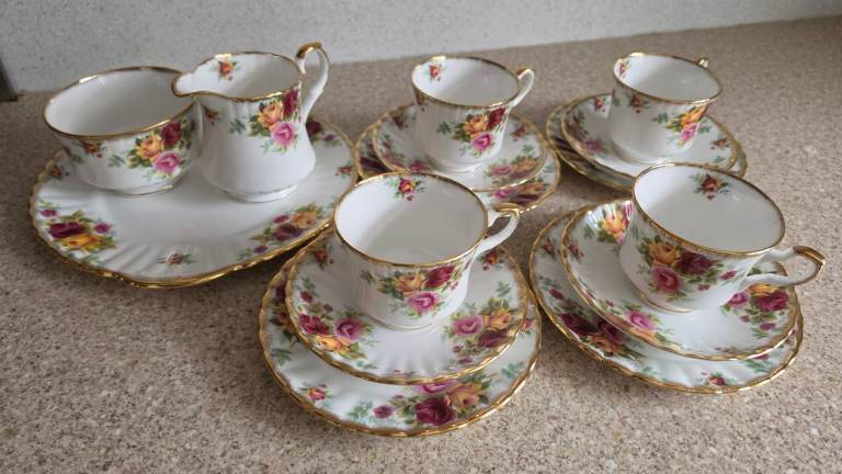 Royal Stafford Bouquet Bone China Tea Set – Good Condition