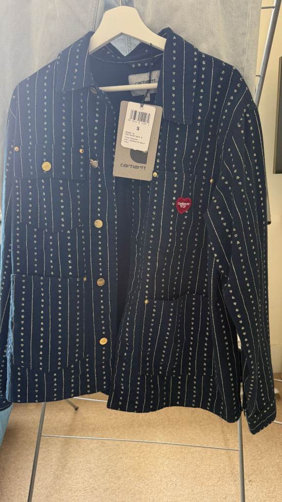 Brand New with Tag - Carhartt WIP Drewe Chore Coat Ink & Naturals Pinstripe Size S